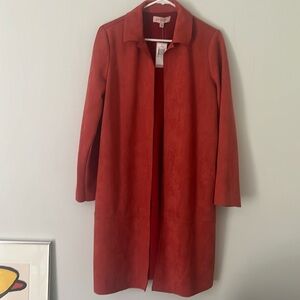 NWT Vegan Suede Duster Coat